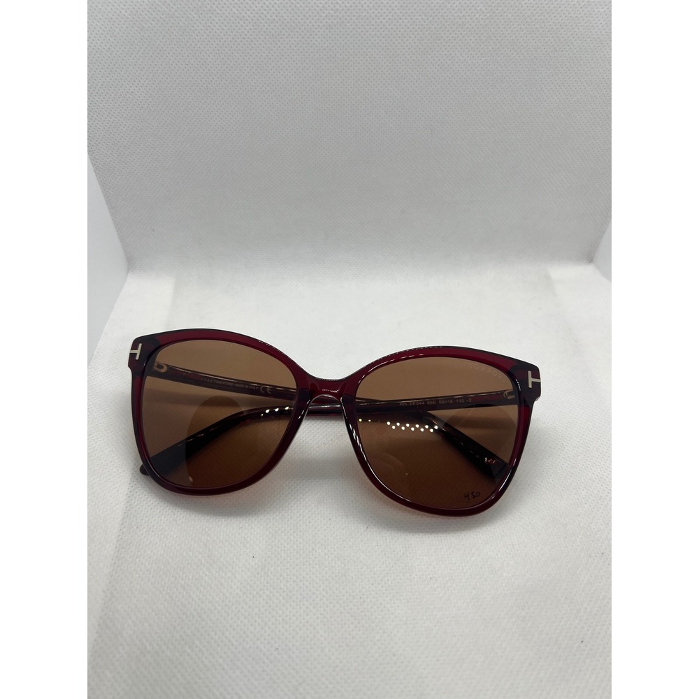 Tom Ford Ani TF844 68E Sunglasses Dark Red Burgundy Frames Brown Lens Italy 58mm